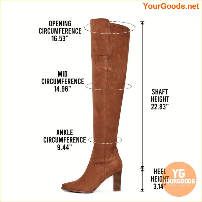 Elegant High Heeled Faux Suede ThighHigh Boots - YourGoods Online Shop