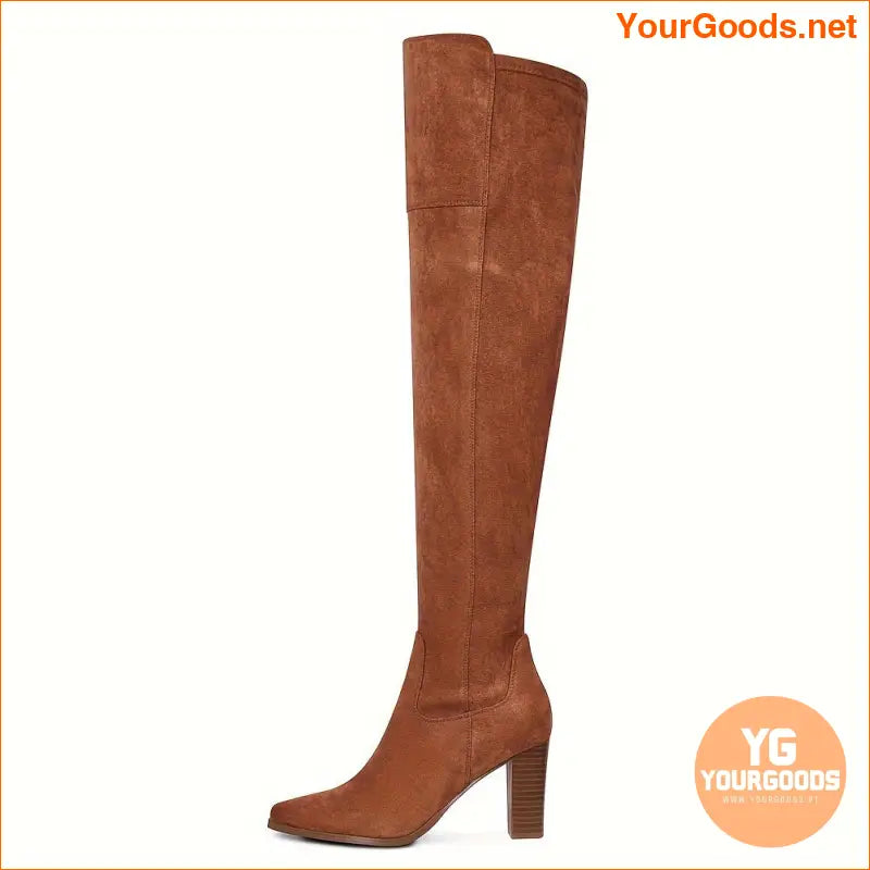 Elegant High Heeled Faux Suede ThighHigh Boots - YourGoods Online Shop