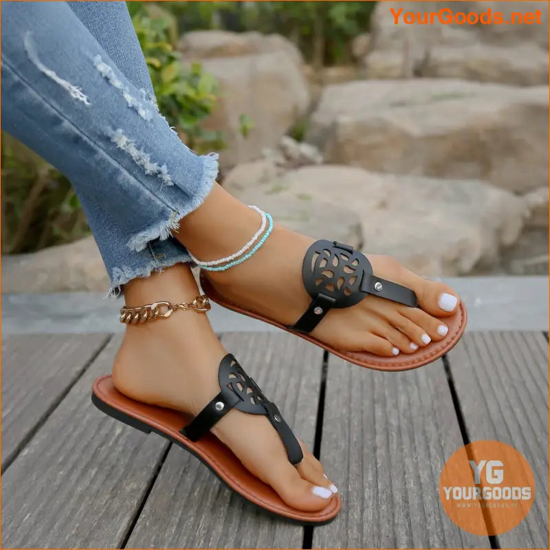 Elegant Hollow Out Womens Casual Flip Flops - YourGoods Online Shop