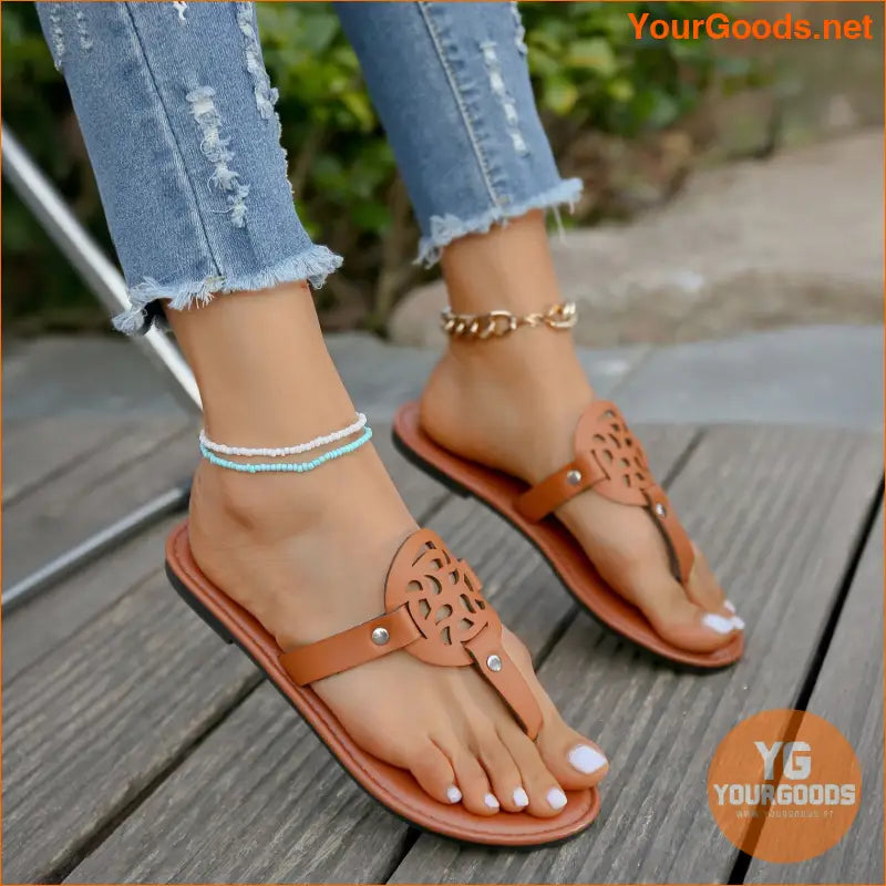 Elegant Hollow Out Womens Casual Flip Flops - YourGoods Online Shop