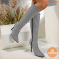 Elegant Houndstooth Stiletto Dress Boots with Side Zipper - YourGoods Online Shop