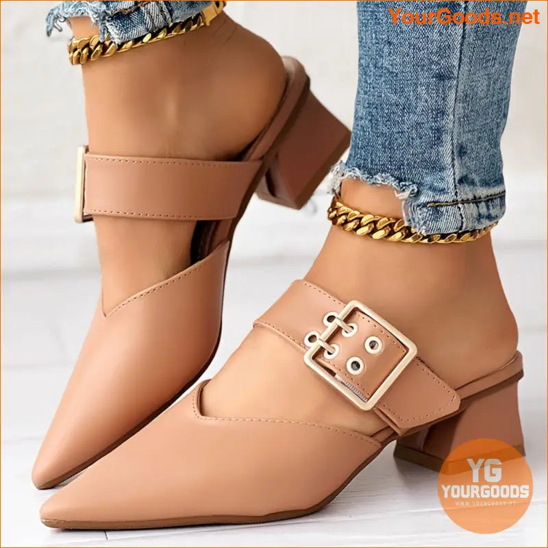 Elegant Mary Jane Point Toe Block Heels - YourGoods Online Shop