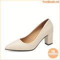 Elegant PointedToe Pumps Soft Sole Block Heel - YourGoods Online Shop