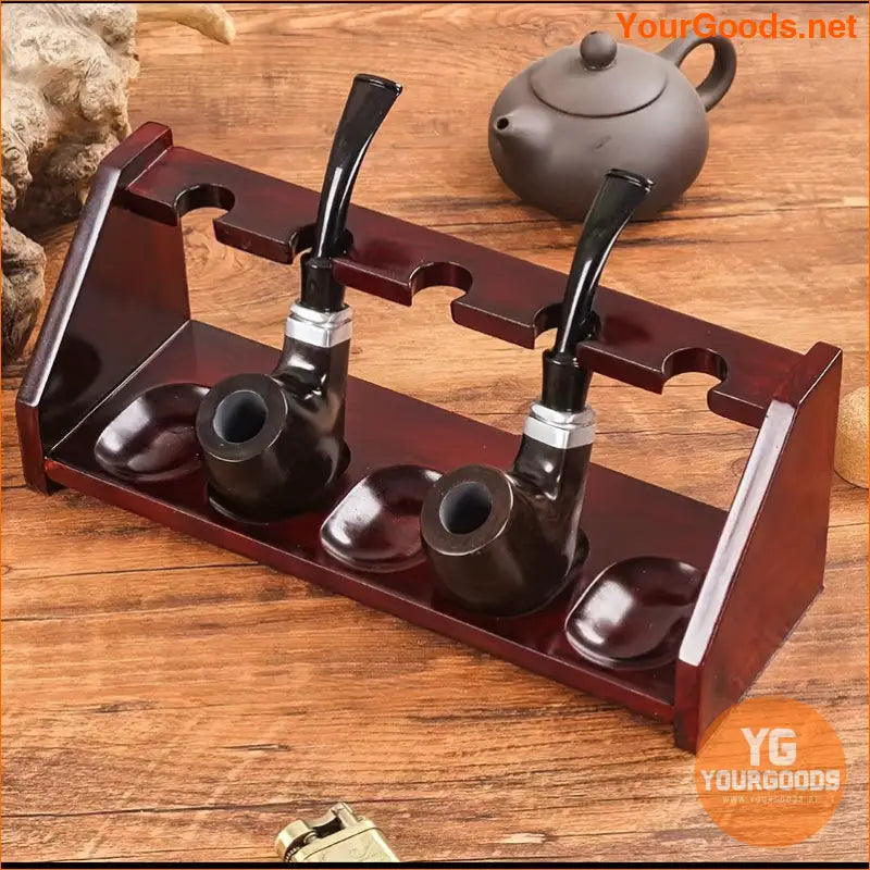 Elegant Rosewood Pipe Rack for 5 Pipes - YourGoods Online Shop