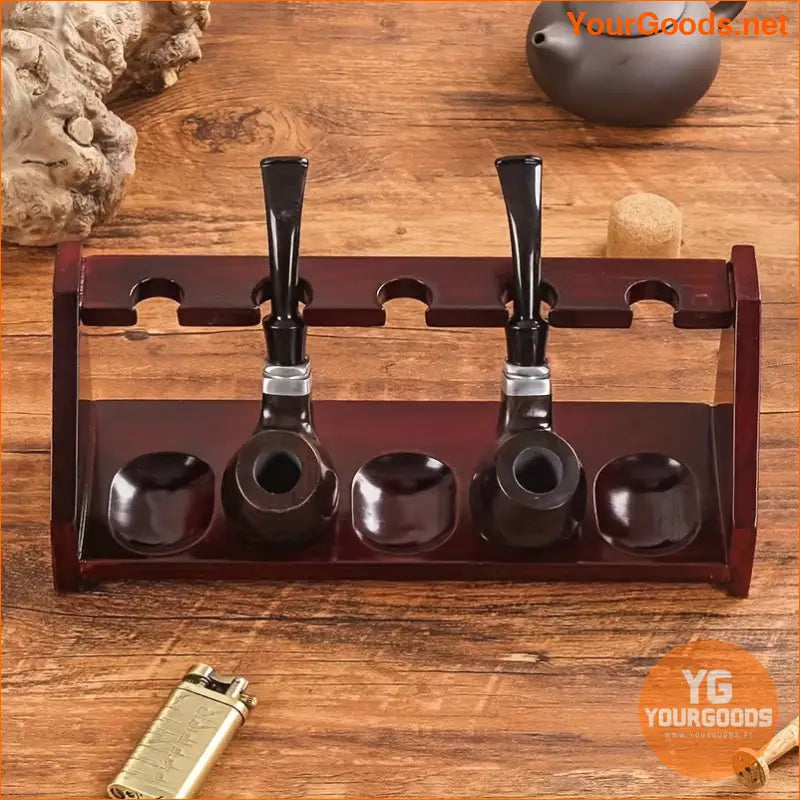 Elegant Rosewood Pipe Rack for 5 Pipes - YourGoods Online Shop