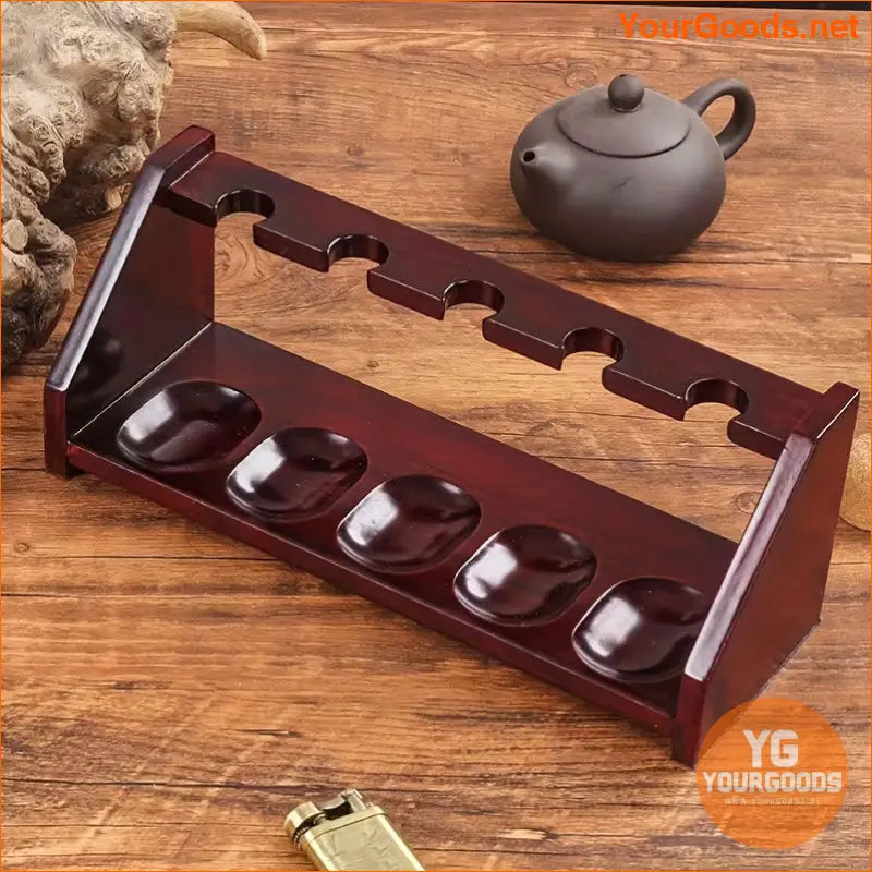 Elegant Rosewood Pipe Rack for 5 Pipes - YourGoods Online Shop