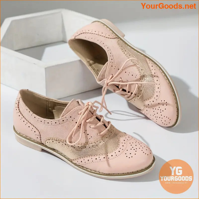 Elegant Round Toe Patchwork Oxfords Womens Casual Comfort Shoes - YourGoods Online Shop