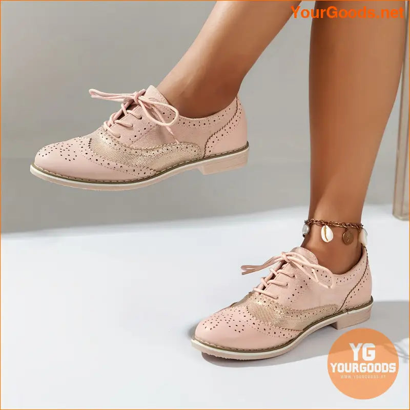 Elegant Round Toe Patchwork Oxfords Womens Casual Comfort Shoes - YourGoods Online Shop