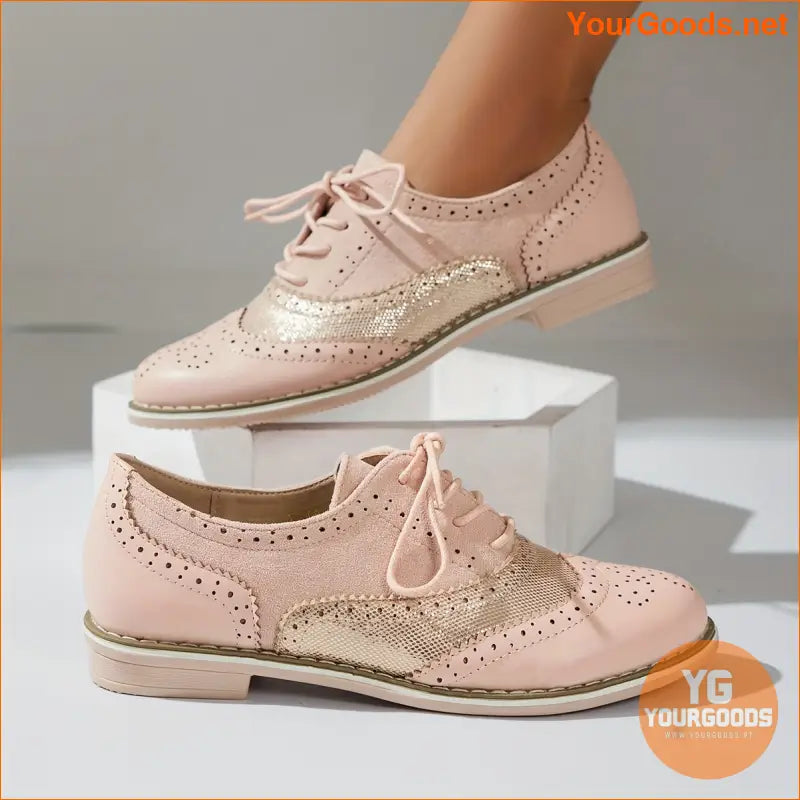 Elegant Round Toe Patchwork Oxfords Womens Casual Comfort Shoes - YourGoods Online Shop