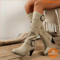 Elegant Solid Color KneeHigh Cone Heel Boots - YourGoods Online Shop