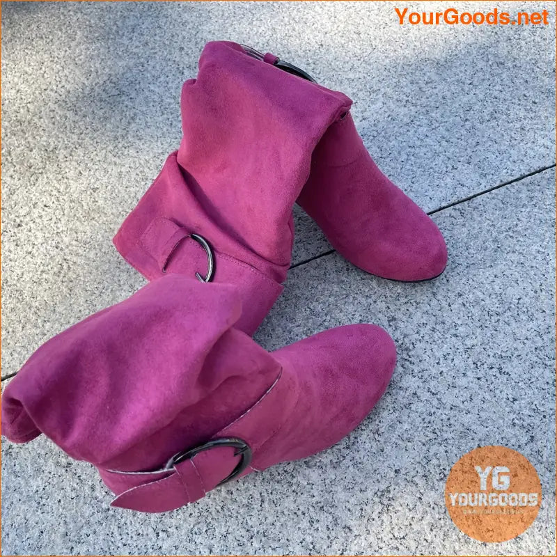 Elegant Solid Color KneeHigh Cone Heel Boots - YourGoods Online Shop