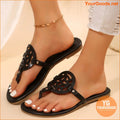 Elegant Womens Comfortable Dressy Thong Flat Sandals - YourGoods Online Shop