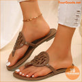 Elegant Womens Comfortable Dressy Thong Flat Sandals - YourGoods Online Shop