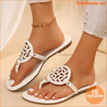 Elegant Womens Comfortable Dressy Thong Flat Sandals - YourGoods Online Shop