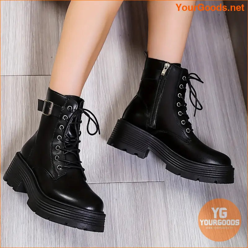 Elegant Womens MidHeel Ankle Boots Versatile Stylish - YourGoods Online Shop