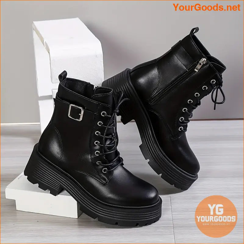 Elegant Womens MidHeel Ankle Boots Versatile Stylish - YourGoods Online Shop