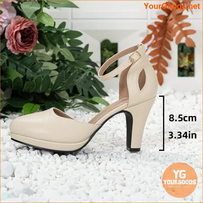 Elegant Womens Waterproof RoundToe Heels Perfect Versatile Pumps - YourGoods Online Shop