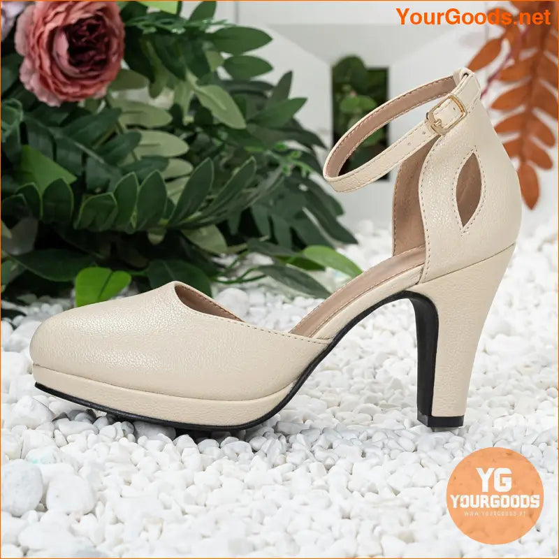 Elegant Womens Waterproof RoundToe Heels Perfect Versatile Pumps - YourGoods Online Shop