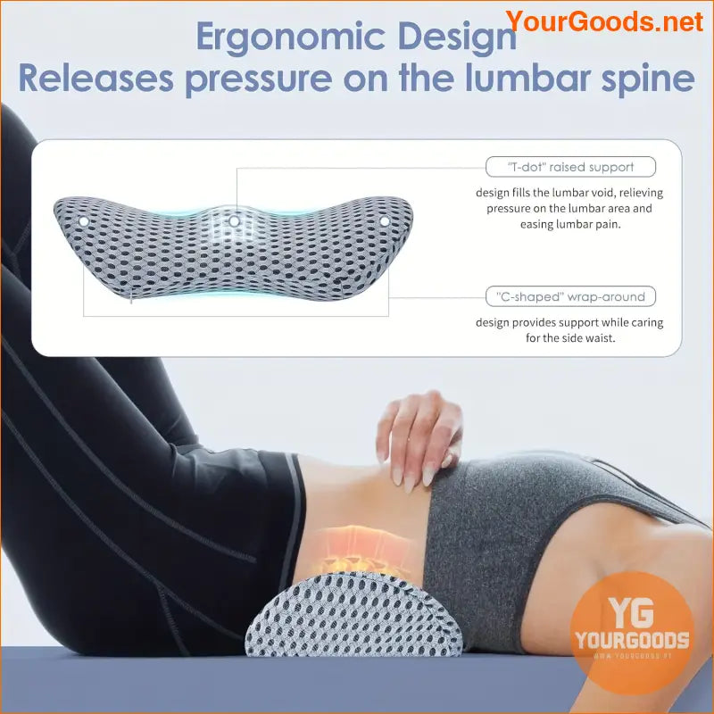 Ergonomic Lumbar Support Pillow for Back Pain Relief Gray - YourGoods Online Shop