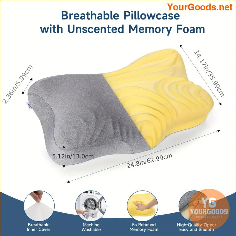 Ergonomic Memory Foam Cervical Neck Pillow for Pain Relief - YourGoods Online Shop