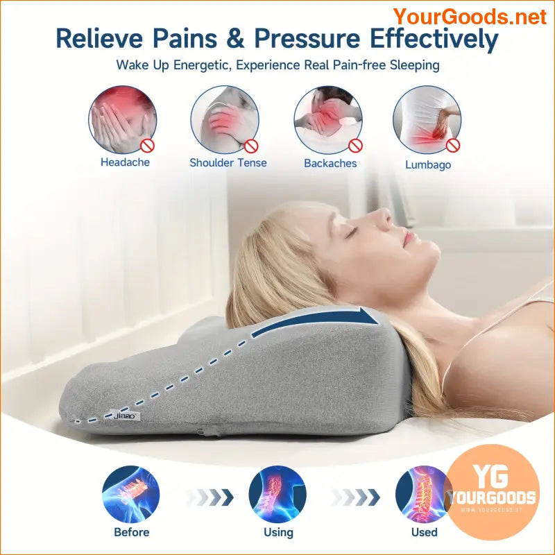 Ergonomic Memory Foam Cervical Neck Pillow for Pain Relief - YourGoods Online Shop