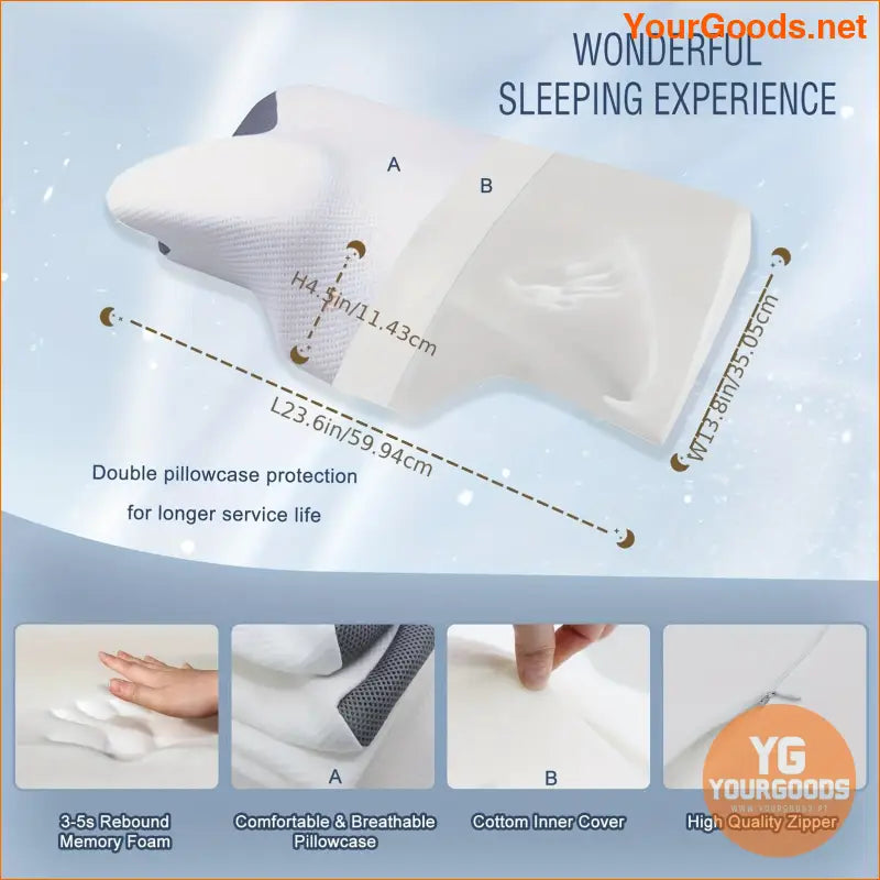 Ergonomic Memory Foam Cervical Pillow for All Sleepers - YourGoods Online Shop