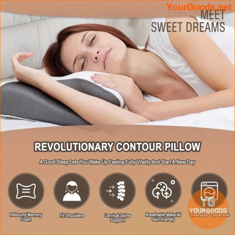 Ergonomic Memory Foam Cervical Pillow for All Sleepers - YourGoods Online Shop