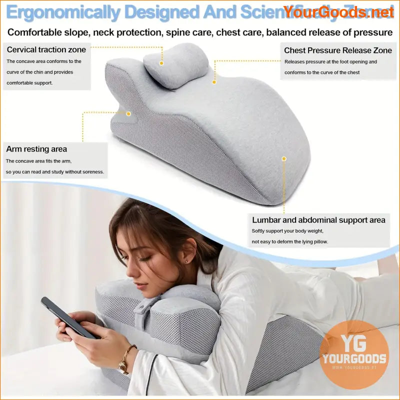 Ergonomic Memory Foam Wedge Pillow with Headrest - YourGoods Online Shop