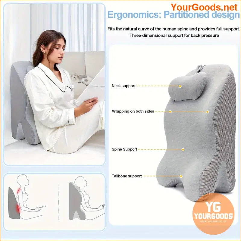 Ergonomic Memory Foam Wedge Pillow with Headrest - YourGoods Online Shop