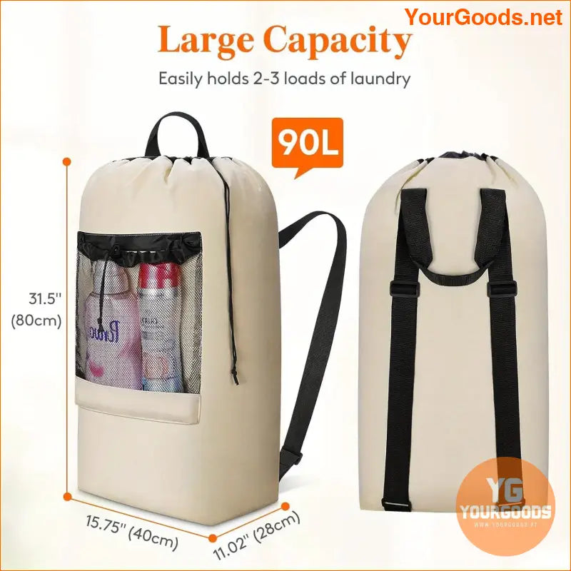 Extra Large 2378gal Khaki Laundry Backpack with Straps - YourGoods Online Shop