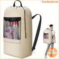 Extra Large 2378gal Khaki Laundry Backpack with Straps - YourGoods Online Shop