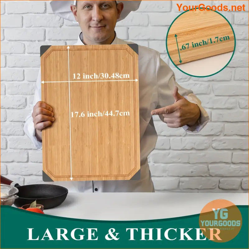 Extra Large Bamboo Cutting Board with NonSlip Rubber Feet - YourGoods Online Shop