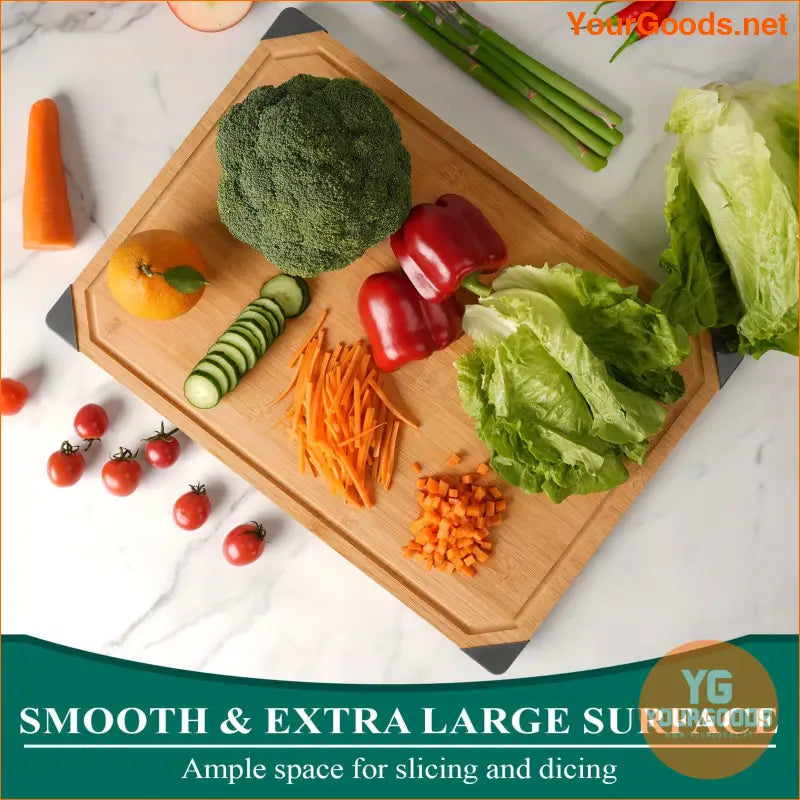 Extra Large Bamboo Cutting Board with NonSlip Rubber Feet - YourGoods Online Shop