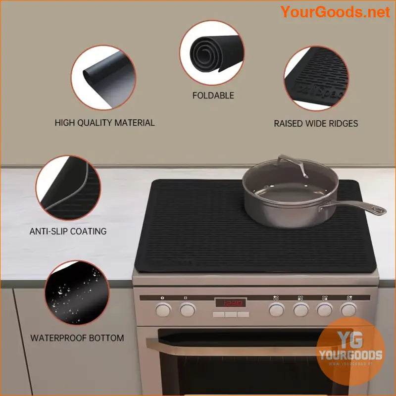 Extra Large Black Silicone Stove Top Protector Mat - YourGoods Online Shop