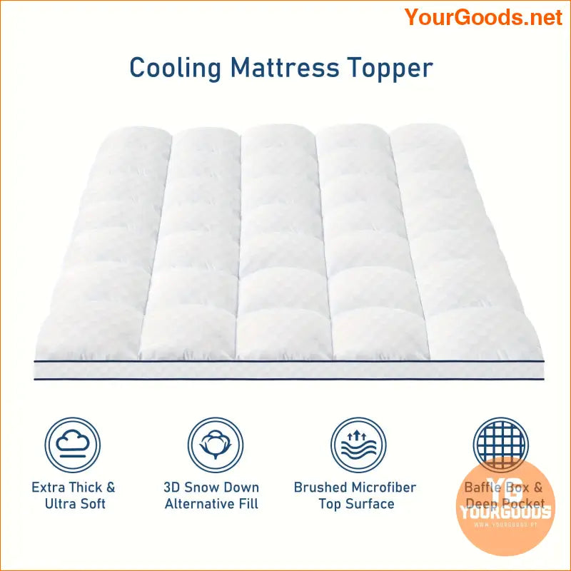 Extra Thick Cooling Mattress Topper for Back Pain 3D Fill - YourGoods Online Shop