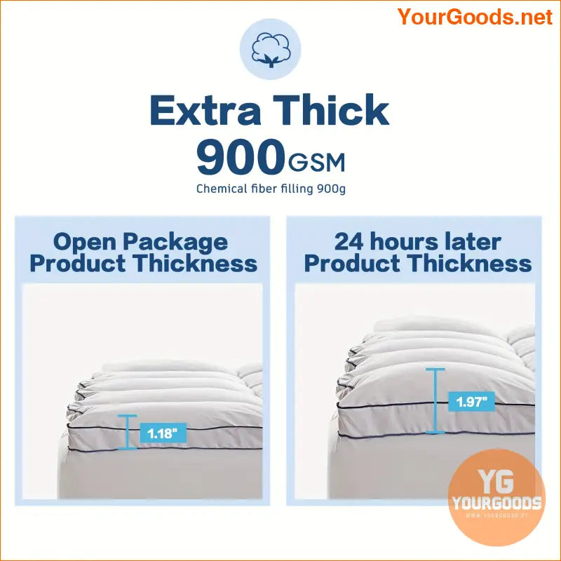 Extra Thick Cooling Mattress Topper for Back Pain 3D Fill - YourGoods Online Shop