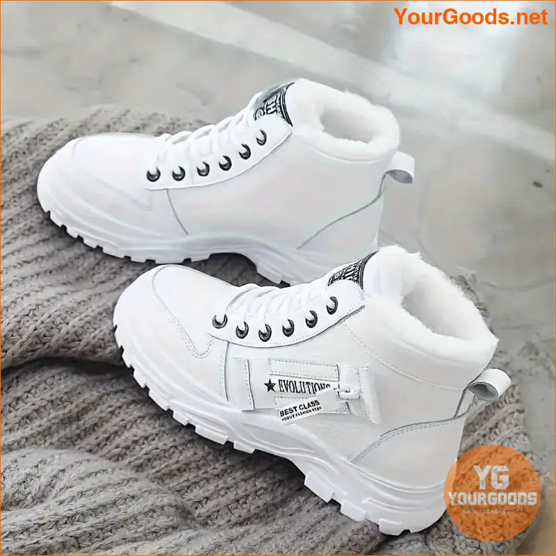 Fashionable Womens Plush Lined Platform Ankle Boots - YourGoods Online Shop