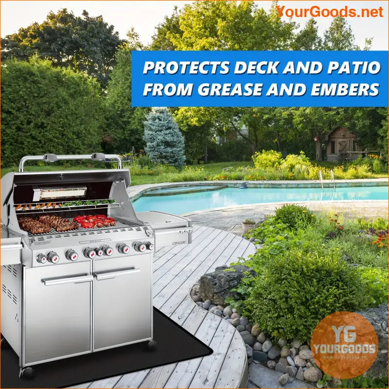 Fireproof BBQ Mat Durable Under Grill Protector 60x40 - YourGoods Online Shop