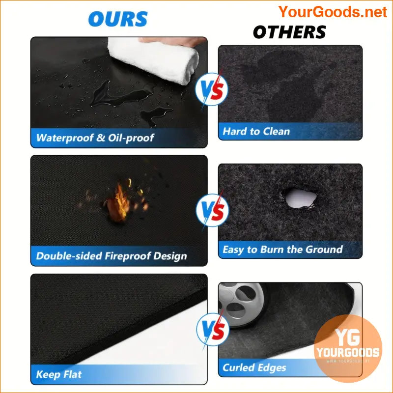 Fireproof BBQ Mat Durable Under Grill Protector 60x40 - YourGoods Online Shop