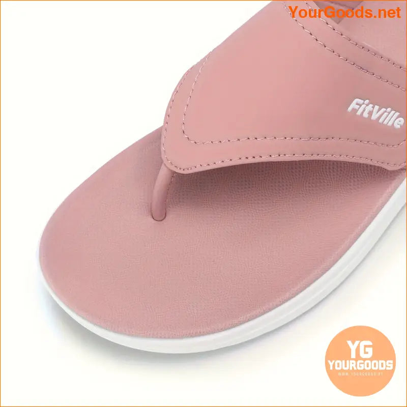 FitVille Womens Wide Flip Flops with Arch Support - YourGoods Online Shop