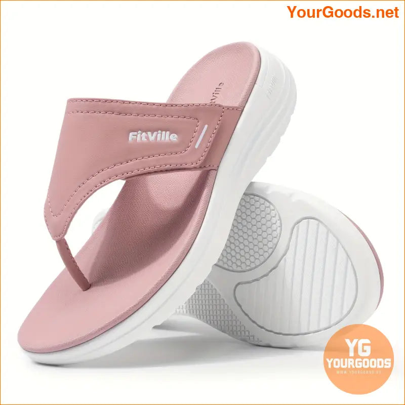 FitVille Womens Wide Flip Flops with Arch Support - YourGoods Online Shop