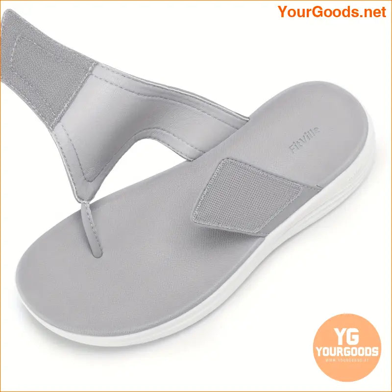 FitVille Womens Wide Flip Flops with Arch Support - YourGoods Online Shop