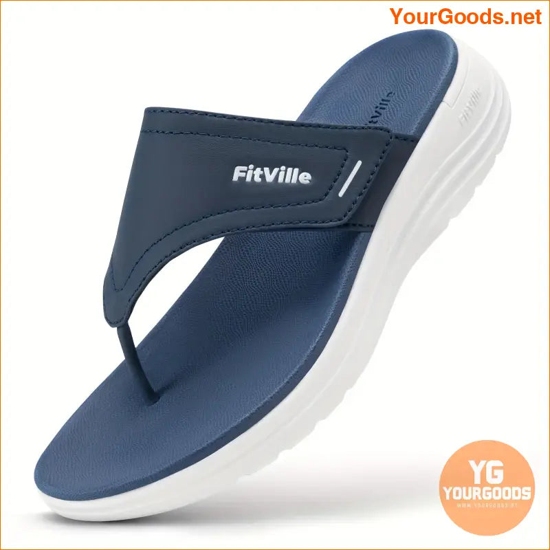 FitVille Womens Wide Flip Flops with Arch Support - YourGoods Online Shop