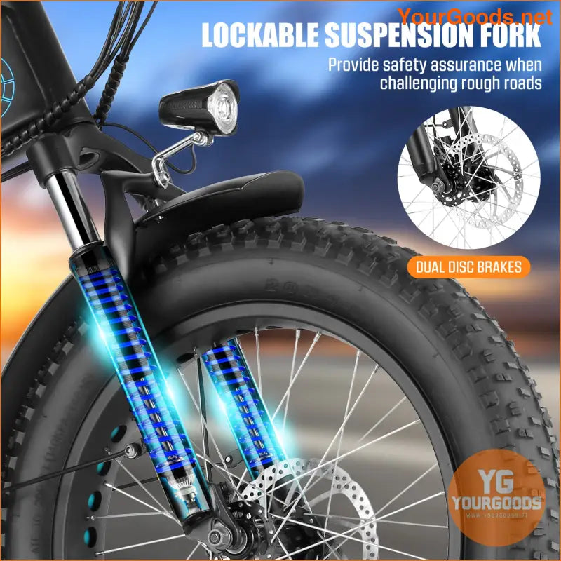 Foldable 20 Fat Tire Ebike with 750W Motor 50 Mile Range - YourGoods Online Shop