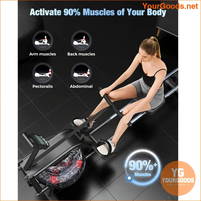 Foldable Magnetic Water Rowing Machine 350 LB Capacity - YourGoods Online Shop