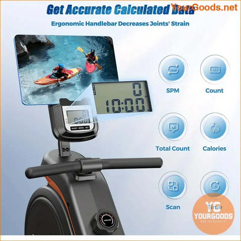 Foldable Magnetic Water Rowing Machine with Tablet Holder 350 LB Capacity - YourGoods Online Shop