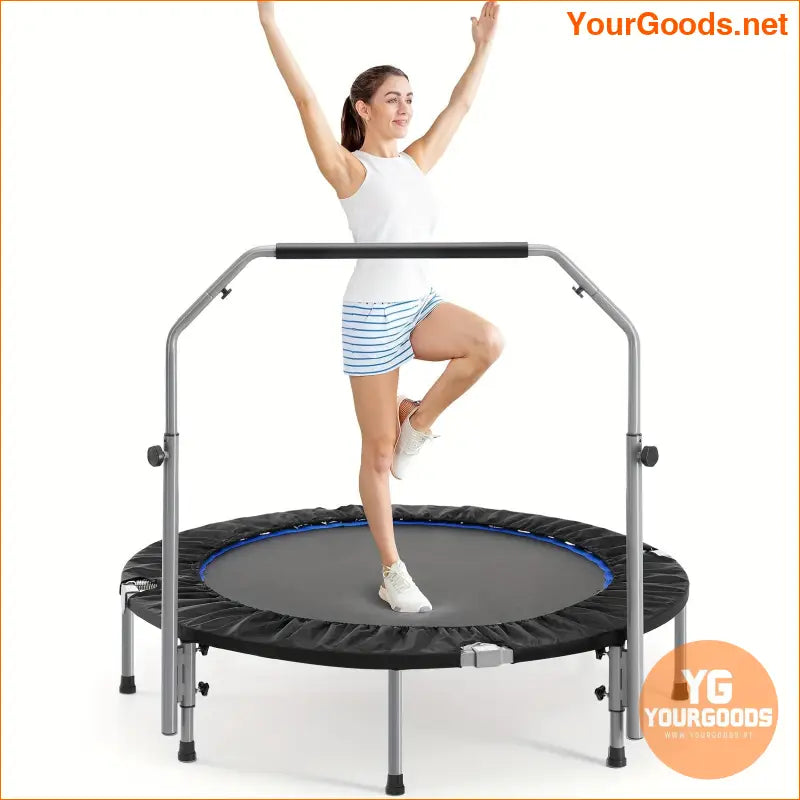 Foldable Sturdy Rebounder Trampoline 4048 with Adjustable Handle 330lbs/440lbs - YourGoods Online Shop