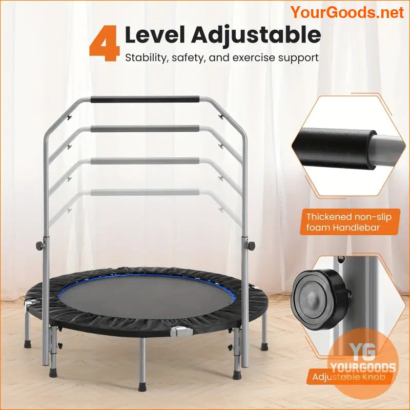 Foldable Sturdy Rebounder Trampoline 4048 with Adjustable Handle 330lbs/440lbs - YourGoods Online Shop