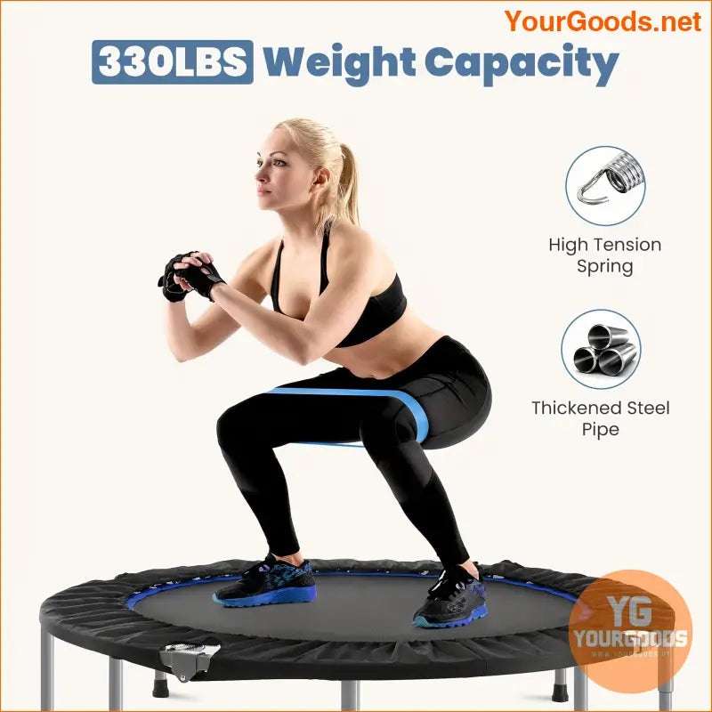 Foldable Sturdy Rebounder Trampoline 4048 with Adjustable Handle 330lbs/440lbs - YourGoods Online Shop