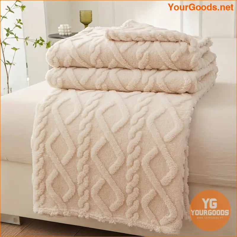 Geometric 3D Jacquard Ultra Soft Throw Blanket 80x90 inches - YourGoods Online Shop